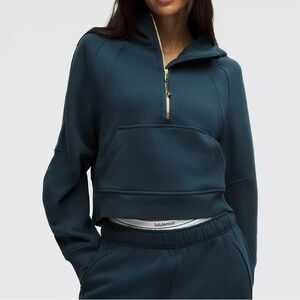 lululemon athletica Women's Teal Half-Zip Hoodie